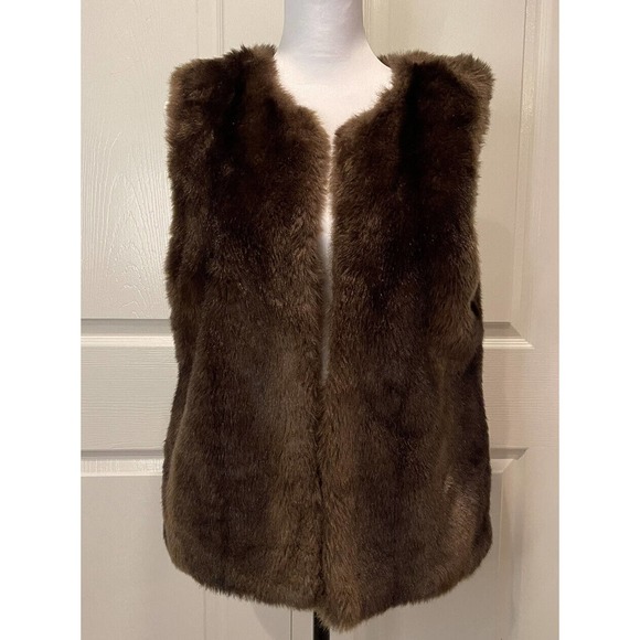 Anthropologie Jackets & Blazers - Anthropologie Sanctuary Clothing Los Angeles Womens Faux Fur Brown Vest Sz Small